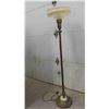 Image 8 : Brass/Marble Floor Lamp with Glass Shade 
