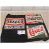 Image 1 : 3 Modern Metal Signs 8'' x 12'' : Texaco, Champion, Castrol 