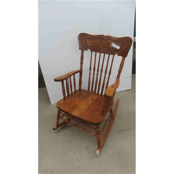 Press Back Wood Rocking Chair 