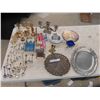 Image 1 : Seth Thomas Clock , Souvenir Spoons , Brass Candle Stick Holders , Silver 