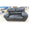 Image 1 : Leather/Leather Style Love Seat 60''