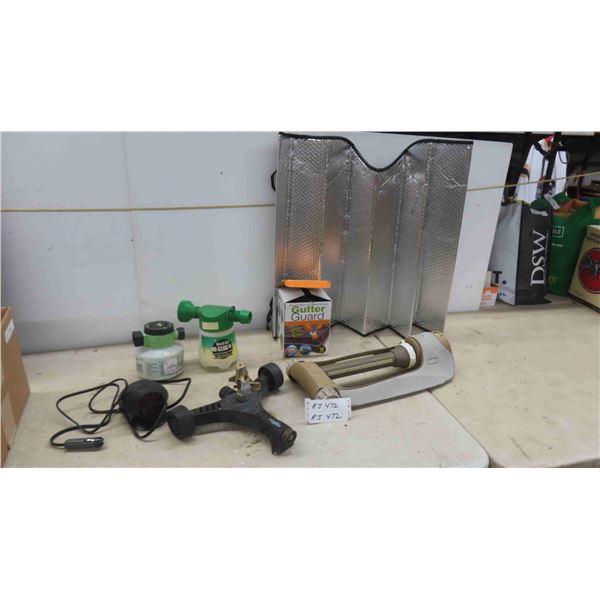 2 Lawn Sprinklers , 2 Spray Bottles , Gutter Guard , 12V Car Warmer , 