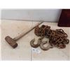 Image 1 : 8 Pound Sledge Hammer , 18ft Logging Chain with 2 1/2'' Links 