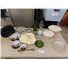 Image 1 : 2 Corelle Casserole Dishes with Lids , Oil Lamp , Vase , Crystal Salad Bowl , 