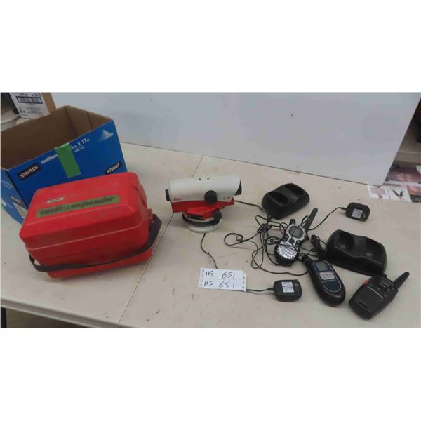 Leica NA 720 Transit (Needs Compensator) , 2 Way Radios 