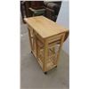 Image 2 : Drop Leaf Rolling Stand / Table with Space Saver Tucked Under 