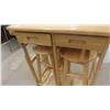 Image 4 : Drop Leaf Rolling Stand / Table with Space Saver Tucked Under 