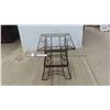 Image 1 : Wrought Iron Stand with Glass 19 1/2'' x 22'' x 22'' 