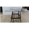 Image 3 : Wrought Iron Stand with Glass 19 1/2'' x 22'' x 22'' 