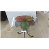 Image 1 : Wrought Iron Bistro Table with Glass Top 30'' H x 24'' Across -
