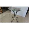 Image 2 : Wrought Iron Bistro Table with Glass Top 30'' H x 24'' Across -