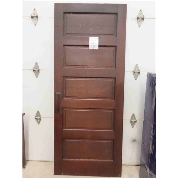 Solid Fir 5 Panel Door 100+ Years Old 32'' x 78'' 
