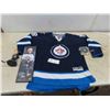 Image 1 : Winnipeg Jets Signed Jersey #18 Size Youth L/XL , Bryan Little Bobblehead,