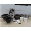 Image 1 : Garden Décor : Fountain 20'' H , Flower Pots 
