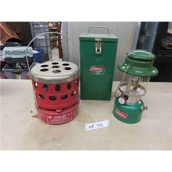 Coleman Lantern Model 335 with Case, Coleman Quick Lite Heater