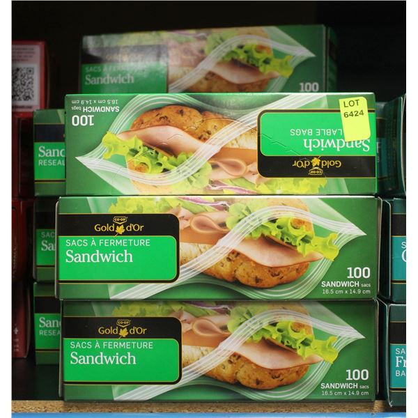 12 BOXES OF SANDWICH BAGS