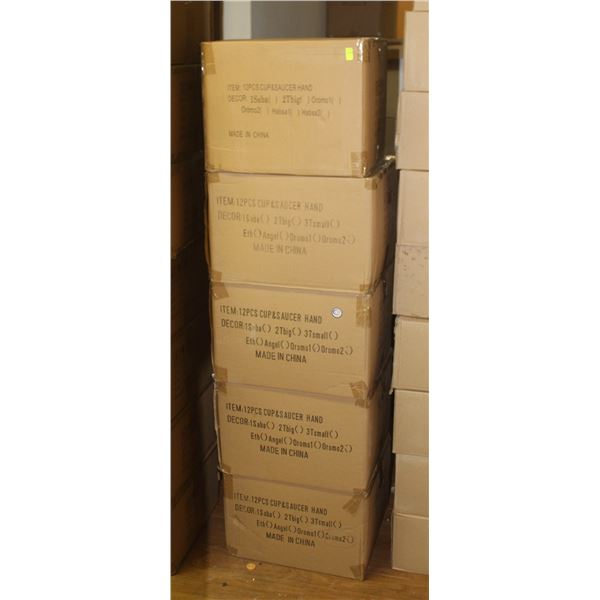 5 CASES OF CUPS AND SAUCERS