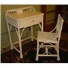Image 1 : White Wicker child's desk & chair