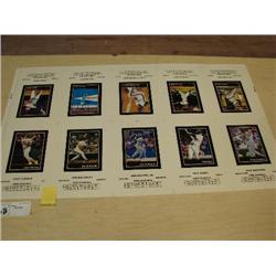 Baseball cards, printers blocks, uncut.