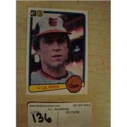 Autographed Cal Ripkin baseball card