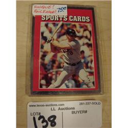 Baseball card, Cal Ripken 1991-foil error