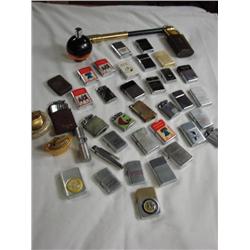 Cigarette lighters, many are adv. ones