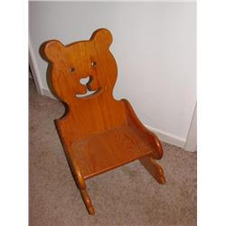 Wood child's teddy bear chair