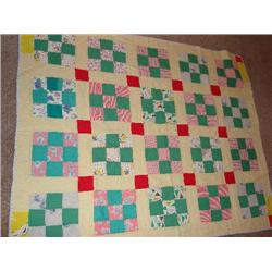 Handstitched, handquilted crib quilt
