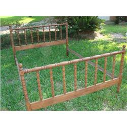 Full size bed w/rails. Solid wood