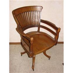 Solid oak swivel chair-with orig. label