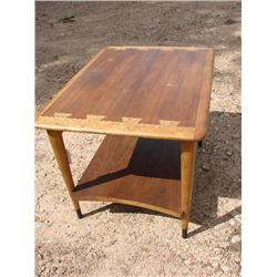Solid wood end table w/inlay top