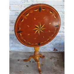 Handcrafted pine/maple tilt top table