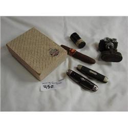 Camera, pocketknives, variety!