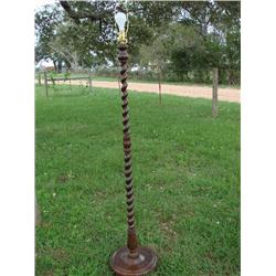 Oak Barley Twist floor lamp-rewired