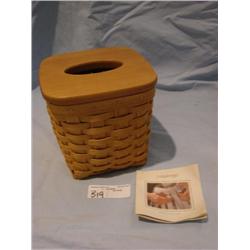 Longaberger tall tissue basket