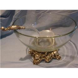 Glass & Silver punch bowl w/ladel
