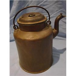 Old copper kettle w/pour spout lift