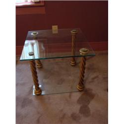 Gold & glass end table