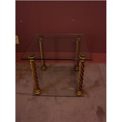Gold & glass end table