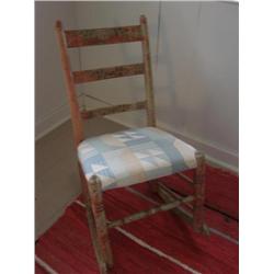 Ladder back rocker w/quilted seat