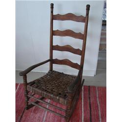 Old ladder back rocker w/splint seat