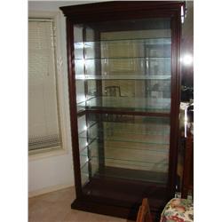 Double lighted curio cabinet