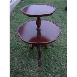 2 tier wood table