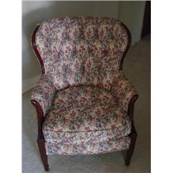 Tapestry wingback chair