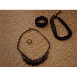 Black rhinestone & beaded necklaces