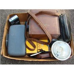 Vintage cameras and flashes