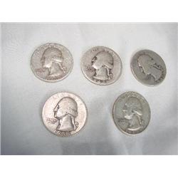 5 Silver quarters