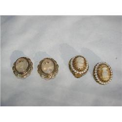 2 pair of cameo earings