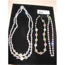 3 crystal beaded necklaces