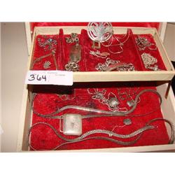 Jewelry box filled w/sterling